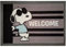 United Labels The Peanuts Snoopy Fußmatte - Welcome Türmatte Grau Streifen 39 x 58 cm