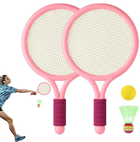Kinder-Badmintonschläger,Badmintonschläger-Spielzeug - Anti-Rutsch-Griff Outdoor-Schläger-Sportspielzeug mit Federbällen - Mit Federball und Tennisball, Zwei Spieler, Sportspielzeug für die Familie