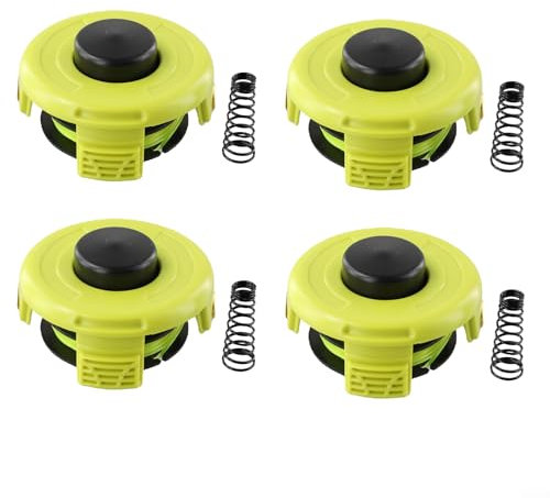 Vilgftyiet Lot de 4 bobines de fil et ressort de masquage compatibles RAC118 - 1,2 mm de diamètre - En plastique, métal et nylon - Pour débroussailleuse