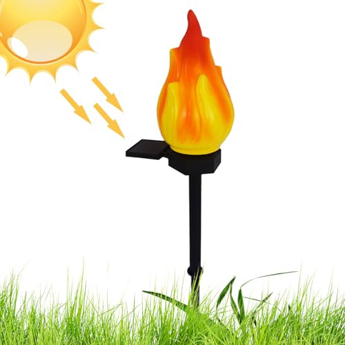 Torchas de llama luces solares - lámparas de antorcha impermeables al aire libre, iluminación realista de efecto de llama parpadeante | Luces con energía solar alta con luz con protección IP65 para en