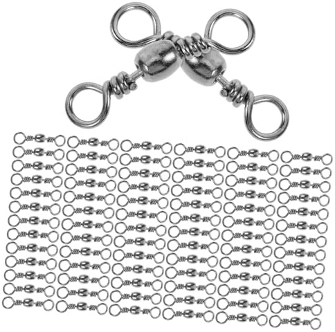 Toddmomy 150pcs Fishing Swivels Rolling Barrel Connectors with Solid Rings High Strength Tackle Clips for Saltwater and Freshwater Fishing Line Connectors for Kayak and Boat Use