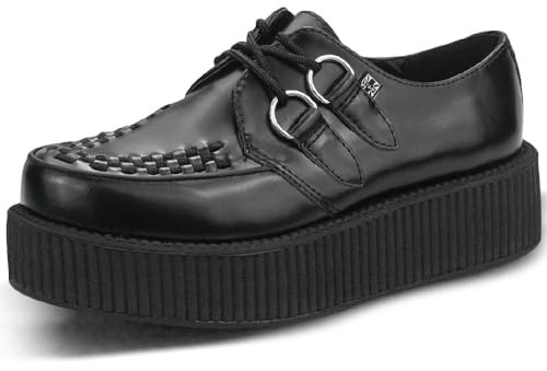 T.U.K. Viva High Creeper - Men's and Women's Shoes - Colour Black Leather - Size UK Men 9 / UK Women 10