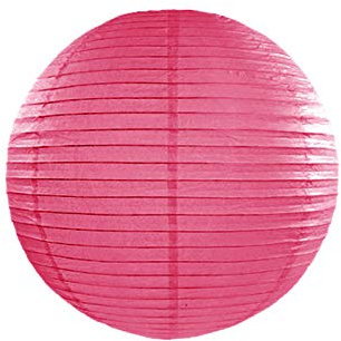 Lanterne en Papier Pompon Suspendu Lampion Chinois/Japonais pour Mariage, Anniversaire, Décoration de la Maison 20cm (Rose Vif)
