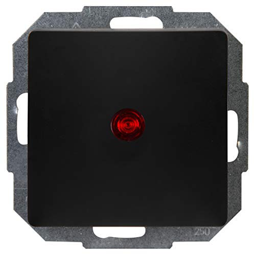 Kopp PARIS Kontrollschalter beleuchtet in Matt-Schwarz - Stilvoller IP20 Schalter mit Kontrollleuchte - Hochwertiger Wechselschalter mit 10AX Schaltvermögen - Lichtschalter-Unterputz 250V~