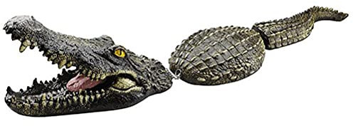 BSTCAR Teichdekoration Schwimmend, Schwimmender Krokodil 80x14x12 cm, Gartenfigur Schwimmtier Krokodil, Teichdekoration Lustiges Geschenk Freunde