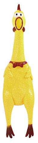 17cm Gelbes schreiendes Gummihuhn-Haustier-Hundespielzeug Quietschen-Quietscher-Kauen-GeschenkstallNützlich und praktisch