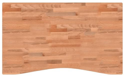 vidaXL Solid Beech Wood Desk Top – Natural Finish, Versatile Use, Ergonomically Designed, Easy to Clean – Brown