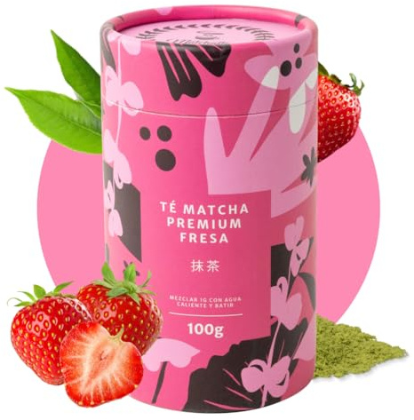 Matchaflix | Té Matcha Premium Fresa | Energía y sabor sin ansiedad | 100g