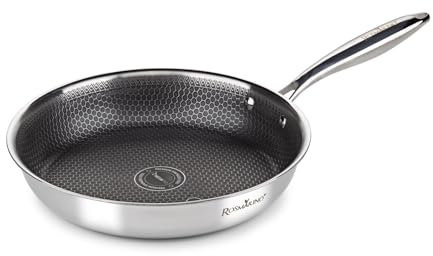ROSMARINO HexaPro 3.0 28 cm Bratpfanne aus Edelstahl - Premium-Bratpfanne mit perfekter Hitzeverteilung, kratzfest, backofenfest und pflegeleicht - Ideal für anspruchsvolle Köche