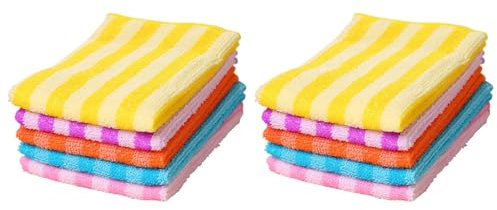 10 paños de cocina, paños de limpieza, paño de limpieza, plumero, paño de limpieza a rayas, escamas de pescado (rosa, talla única)