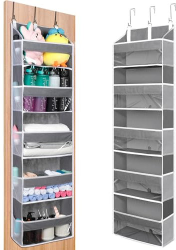 Cozary Rangement Porte avec 5 Poches, Organisateur Suspendu Pliable, Rangement Suspendu pour Salle de Bain, Cuisine, Chambre, Camping, Dortoir, Chambre d’Enfant