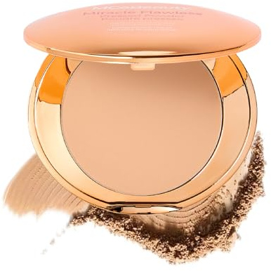 MCoBeauty - Miracle Flawless Pressed Powder - 2 Natural Medium Shade - Pressed Compact Setting Powder with Rose Flower Extract and Sweet Almond Oil - Blurring & Smoothing Skin Finishing Makeup
