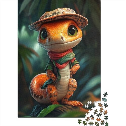 Puzzle 70x50cm/1000pcs pour Adultes Petit Serpent Mignon,pour Femmes Et Hommes,Planche en Bois,Verrouillage De Précision