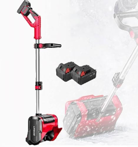 Bärbar elektrisk snöslunga och spade-20v/4,0Ah sladdlös snöplog, 12,6 röjningsbana, 26' kastavstånd, med justerbart handtag elektrisk snöslunga för uppfartsrensning
