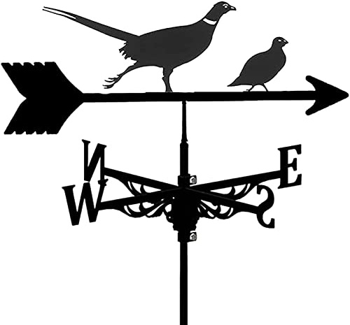 KLONWG Banderuola segnavento in Ferro battuto in Stile Europeo, banderuola a Forma di Gallo, indicatore di direzione del Vento con Ornamento a Forma di Cavallo