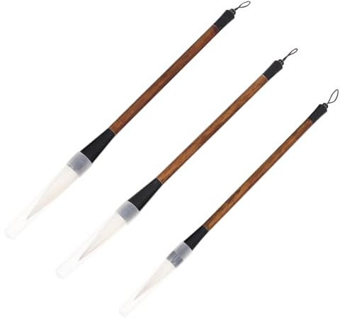 CORHAD Set 3 Pennelli per Calligrafia Cinese Professionali in Pelo di Lupo, Pennelli Tradizionali Leggeri e Portatili per Scrittura Artistica e Pratica di Calligrafia