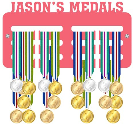 Blitz Craft Personalised Medal Holder Display Rack – Custom Name Stencil Text Design – Heavy Duty 5mm Acrylic Medal Holder for Wall – Military, Paintball, Airsoft & Cadet Gifts