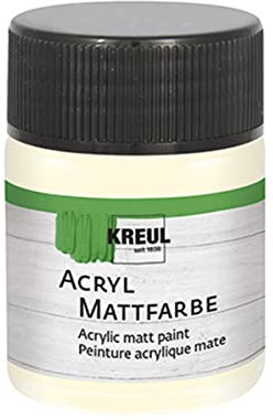 Kreul 75557 - Pintura acrílica mate, marfil en bote de 50 ml, pintura al agua cremosa, opaca, de secado rápido, apta para muchas superficies diferentes