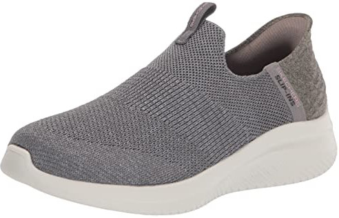 Skechers Damen Ultra Flex 3.0 Smooth Step Sneakers,Sports Shoes, Grey Knit/Jersey/Trim, 36 EU