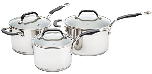 ProWare Stainless Steel Set of 3 Saucepans (16cm, 18cm and 20cm)