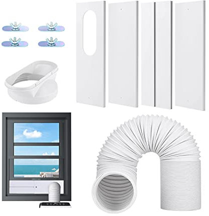 ILGUN Abluftschlauch Fensterdurchführung,klimaanlage Fenster Zubehörset,abluftschlauch Adapter,klimaanlage Fensteradapter,klimaanlage Zubehör,klimaanlage Fensterabdichtung Kippfenster(Suit 2)