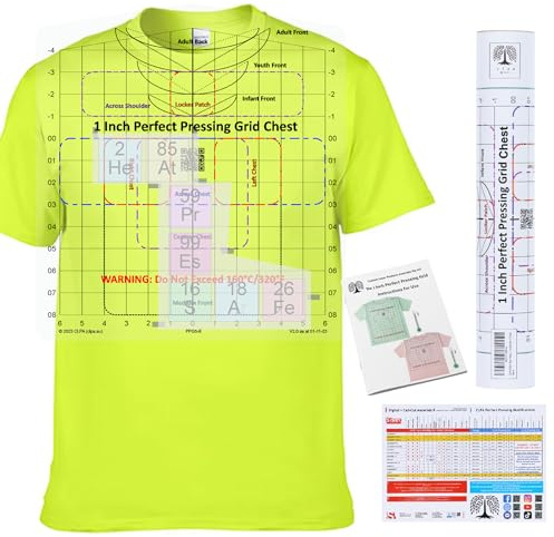 CLPA T-Shirt Ruler Guide — Neck and Chest Placement | Heat-Safe to 320°F | Shirt Alignment Tool for Heat Press | HTV, DTF and Embroidery | All Necklines | Made in Australia