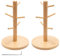Neikafan Brezelständer Holz 2 Stück Tassenbaum Bambus Tassenständer Hol Tassenhalter Stehend Tassenständer Holz Dunkel mit 6 Haken für Kaffeetassen Becher Coffee Mug Holder Stand