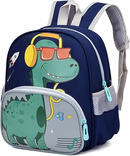 Qooloo Sac à dos pour enfants garçons Petit sac à dos dinosaure enfants, Imperméable préscolaire tout-petit Sac à dos scolaire maternelle Sac d'école pour 2-6 ans (Blue)