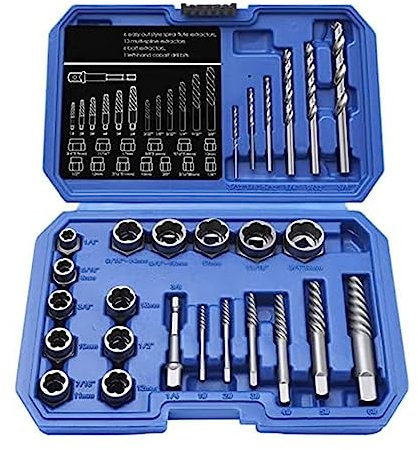 RPJFCPCS Kit d'extracteur de vis de Forage Adaptateur Hexagonal Extracteur d'écrou de Roue cassé Kit de dénudage de vis