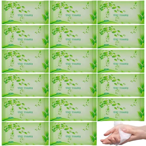 Paquete de 50 pañuelos húmedos de lujo envueltos individualmente para la piel, para exteriores, suaves, suaves, para manos y cara, toallitas húmedas multiusos para viajes, hogar, exteriores, uso