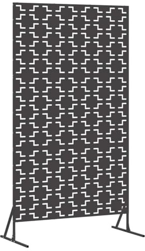 vidaXL Pantalla de Privacidad Negro 100 x 50 x 180 cm Acero, Pantalla de privacidad Moderna para jardín y terraza, Separador Exterior, Panel de Acero Rectangular