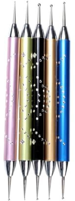 LOLIPPYY 5 Pezzi Strumenti per Decorazione Fondant per Cake Design con Punta Doppia per Modellaggio e Goffratura Colori Casuali Colore Casuale