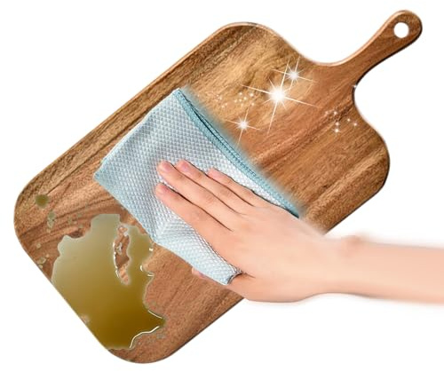 Tabla de Cortar de Madera | Tabla de Cortar con Asa,Platos de Servicio Reversibles para Cocina Quesos y Restaurante con Uso Versátil