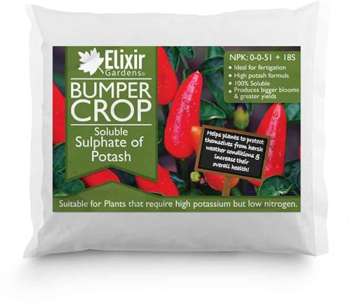 Elixir Gardens Soluble Sulphate of Potash/Potassium Sulphate SOP Fruit Berries Tomato Fertiliser | Available qty from 1kg to 25kg | (1kg)