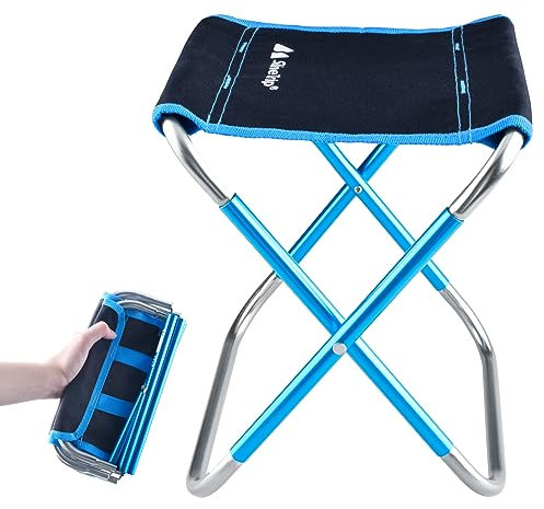 Azarxis Camping Hocker, klappbar und Leicht, Faltbar Hocker für Kinder Angeln Picknick Outdoor (Schwarz)