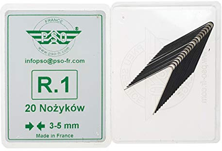 PSO 20x Skärknivar för Däck R1 3-5mm Rillfit Rubber Cut Profilknivar | Passar för Rillfit mönsterskärare, för mönsterskärning av lastbilsdäck och gaffeltrucksdäck, innehåller 20 st