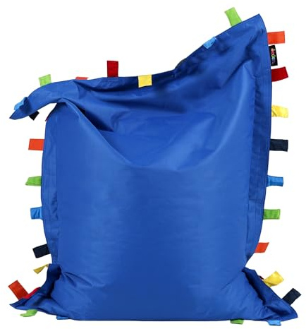 Eden Learning Spaces Kids Touch Tags Large Floor Cushion Bean Bag, Blue