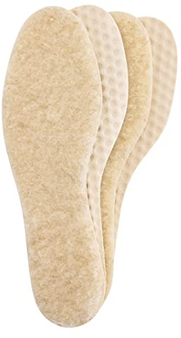 Bama - Lot de 2 paires de semelles intérieures chaudes et confortables en laine pure pour les jours d'hiver très froids - Semelle intérieure unisexe - Pour les chaussures d'hiver solides