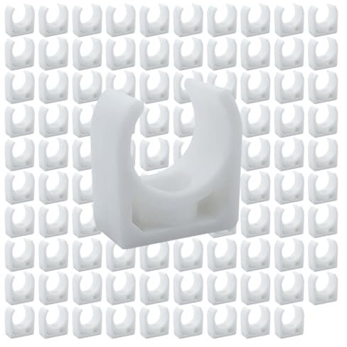 HLIWS Abrazadera de tubo-100 Piezas Tubo Sujetar Hebilla,PPR Abrazadera de tubo,para sistema de fijación de tuberías,Tornillos no incluidos(Diámetro interior 16 mm)