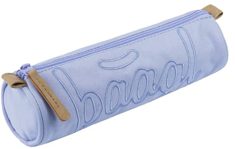 Baagl Astuccio rotondo per ragazzi e ragazze, astuccio per la scuola, per articoli scolastici, astuccio per la scuola, lilla, 22.5 x 7 x 7 cm, Astuccio