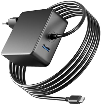 Basicvolt 100 W USB C-laddare för MacBook Acer ASUS HP Dell XPS Lenovo Thinkpad Yoga Samsung Chromebook PD snabbladdning nätadapter bärbar dator 90 W med USB 5 V 2A-kontakt
