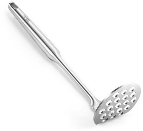 SAVORLIVING Schiacciapatate in acciaio inox, per schiacciapatate integrato, 22 cm, resistente, per fagioli, riso, marmellate, lavabile in lavastoviglie