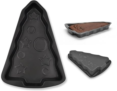 Wintem Stampo in Alluminio Antiaderente 38x26cm a Forma di Albero di Natale - Stampo da Forno Ideale per Cucinare Dolci Natalizi - Ottima Distribuzione del Calore per una Cottura Uniforme