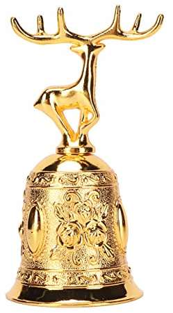 Campana de Navidad, campana de metal vintage, campana de mano decorativa, campanilla de mano de ciervo, campana de mano, campana de mesa de comedor, campana de llamada de mano para decoración de