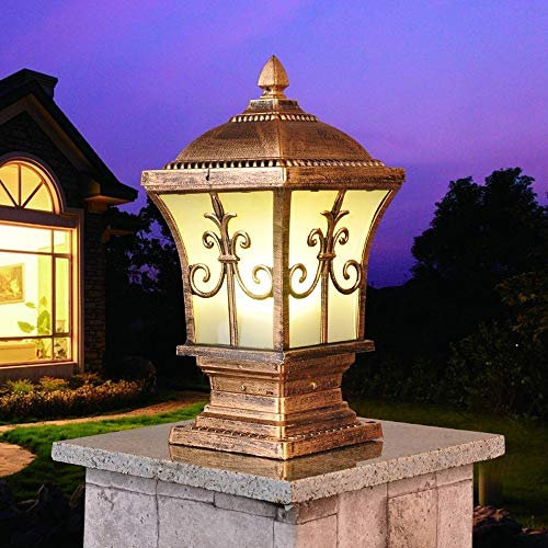 Lampada per Esterni, Lampada a Colonna Tradizionale E27 Impermeabile Antiruggine Colonna Lampione Esterno Padiglione Arage Cortile Cortile Illuminazio