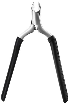 leruiyezs Coupe Cuticule Professionnelle,Pince à Cuticule Tranchante en Acier Inoxydable,Noir,avec Poignée Silicone Antidérapante,Ressort Confortable,Outil Précis pour Manucure,Pédicure à Domicile