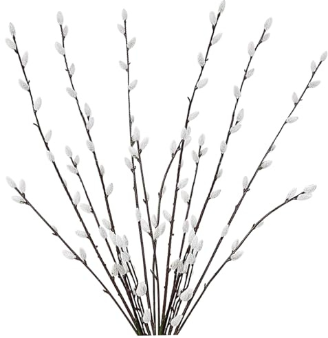 BEAHING Branches de Saule artificielles, 2 Lots de 6 pièces, réalistes, 28 Pouces, Bricolage décoratif pour Vases, Accessoire Mariage
