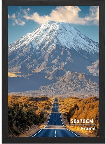 50x70 Picture Frame,50x70CM Wooden Black Frame,Wall-Mounted Poster Frames, Photo Frame with Acrylic Glass (Not Glass), Portrait or Landscape Frames for Home, Office, Gallery,1 Pack