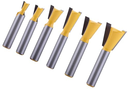 Ciieeo Set 6 Frese a Coda di Rondine 8 Mm per Macchina per Incisione, Utensili da Taglio Legno Bordi a Scalpello, Ricambi Resistenti per Intaglio Legno Massello e Pannelli