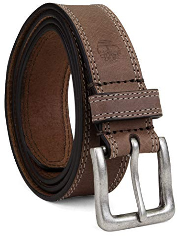 Timberland Men's Big and Tall Classic Leather Jean Belt 1.4 Inches Wide (Big & Tall Available), Dark Brown (Stitched), 50